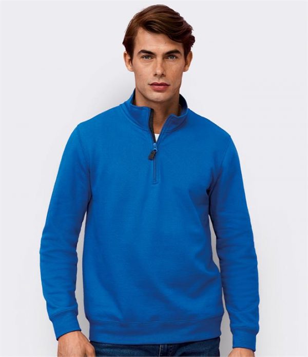 SOLS Stan Contrast Zip Neck Sweatshirt